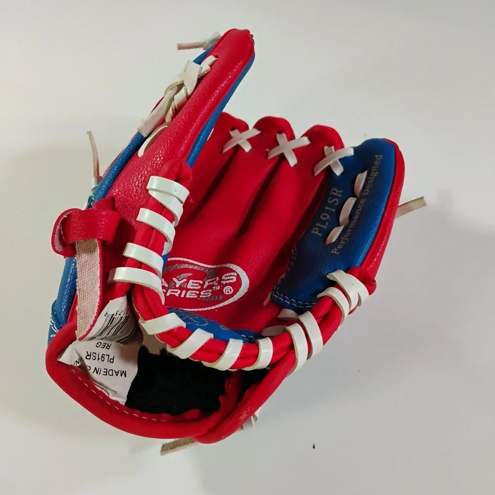 Rawlings Player Series Youth Red Blue Model: PL91SR Baseball Glove